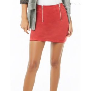 Forever 21 red suede skirt